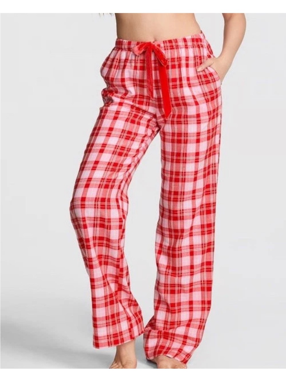 Pink victoria secret Flannel Sleep Pants pajamas Red Size S
